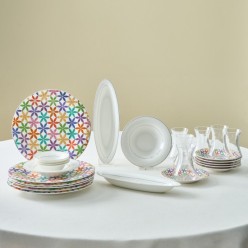 Karaca Fine Pearl Confetti 26 Parça 6 Kişilik Kahvaltı Takımı Gold