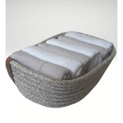 Özdilek Havlu Kutulu Peçeteli 6'lı Native Beyaz-Açık Gri