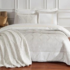 Özdilek Velours Kadife Çeyiz Seti 10 Parça Yatak Örtüsü Seti Krem