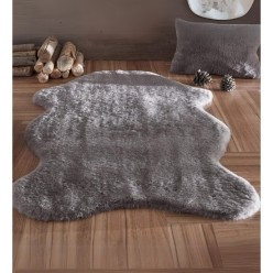 Armada Tavşan Tüyü Kürk Post Halı 70x100 Cm Antrasit