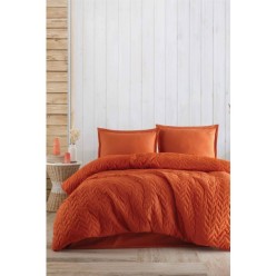 Clasy Ranforce %100 Pamuk Tek Kişilik Dört Mevsim Set Atana V2 Oranj