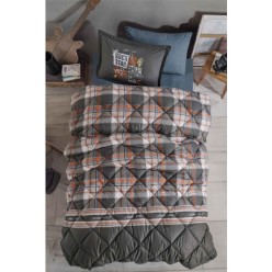 Clasy Ranforce %100 Pamuk Tek Kişilik Uyku Seti Rock İn Roll V1 Gri