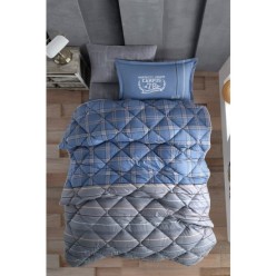 Clasy Ranforce %100 Pamuk Tek Kişilik Uyku Seti Campus V2 Mavi