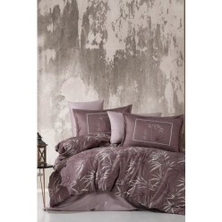 Clasy Saten %100 Pamuk Nevresim Takımı Çift Kişilik Loft V1 Kahve
