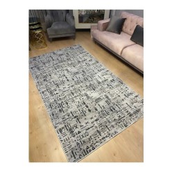 Dinarsu Kabartmalı Kaymaz Taban Kesme Halı Yolluk Sude Momento Gri 150L