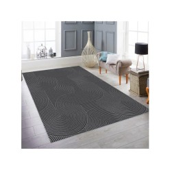 Merinos Rölyef Joy Antrasit Modern Kaymaz Halı 100L