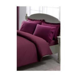 Taç Çift Kişilik Premium Basic Nevresim Takımı Stripe Mürdüm