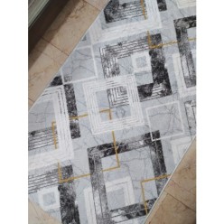 Dinarsu Halı Anka Desen Gri Renk Kesme Kaymaz Taban Halı Yolluk 80L