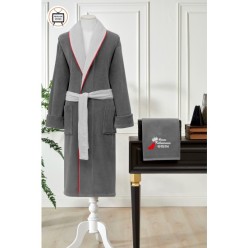 Özdilek Benim Kahramanım Babam Nakışlı Kadife Erkek Bornoz Seti