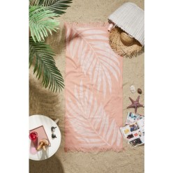 Özdilek Summer Leaf & Stripe 2'li Peştamal Plaj Havlusu Tarçın 70x150 cm