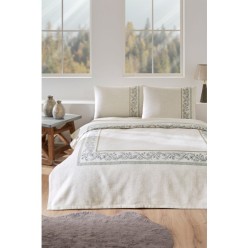 Özdilek Bordado Tek Kişilik Pike Takımı Krem