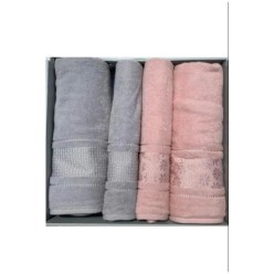 Özdilek Best Set Hamam Takımı Pembe - Gümüş