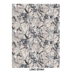Aksu Halı Lino Desen Siyah Renk Kesme Kaymaz Taban Halı Yolluk 200L