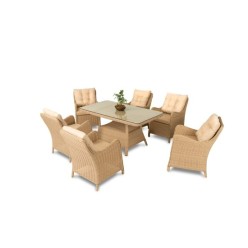 Bambu'da Garden Ayvalık 6 Kişilik Rattan Yemek Takımı