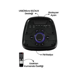 Goldmaster Enjoy 230 Radyolu Işıklı Şarjlı Bluetooth Hoparlör