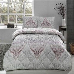 Taç Divina Etnik Desenli %100 Pamuk Yorgan Seti Lila Tek Kişilik