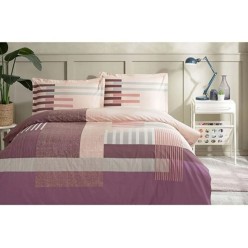 Özdilek Moderno Mürdüm Ranforce Çift Kişilik Nevresim Takımı