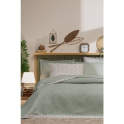 Özdilek Sarmaşık Tek Kişilik Jakar Biyeli Pike Takımı Yeşil