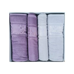 Özdilek Camelia Gri-Mürdüm Best Set Hamam Takımı