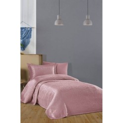 Elart Yatak Örtüsü Takımı Tek Kişilik Şönil Kumaş Elsa Gülkurusu