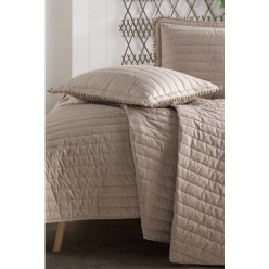 Clasy Ranforce %100 Pamuk Tek Kişilik Ponponlu Yatak Örtüsü Seti Pedra V5 Kahve