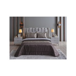 Elart Violet Çift Kişilik Yatak Örtüsü Gri