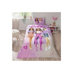 Taç Lisanslı Barbie Shine Pamuk Tek Kişilik Nevresim Takımı