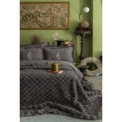 Apricitas Home Çift Kişilik Yatak Örtülü Set Silverfox Gray
