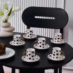 Karaca Perry Kalpli 6 Kişilik Kahve Fincan Takımı 90 Ml