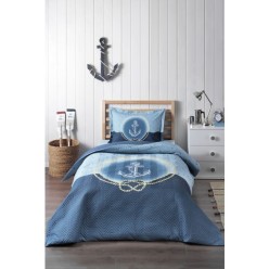 Özdilek Blue Wave Tek Kişilik Kapitone Nevresim Takımı Mavi