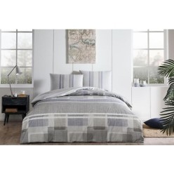 Taç Domino Ranforce Tek Kişilik Nevresim Takımı Mavi