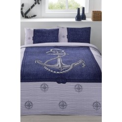 Özdilek Anchor Denim Tek Kişilik Pike Takımı