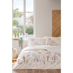 Özdilek White Lily Lila Kahve Tek Kişilik Nevresim Takımı