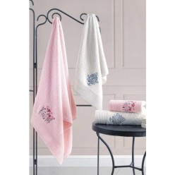Elart Hamam Havlu Seti %100 Pamuk 4 Parça Nakışlı Alice Pudra