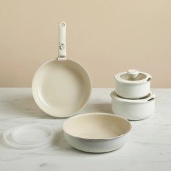 Karaca Swiss Crystal Almond Cream Easy Clip 9 Parça İndüksiyon Tabanlı Tencere Seti