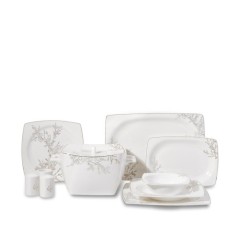 Korkmaz Bone Selection 60 Parça Kare Yemek Takımı A8428