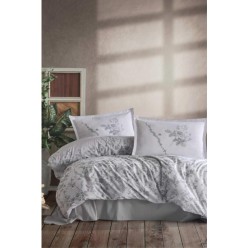 Clasy Ranforce %100 Pamuk Nevresim Takımı Çift Kişilik Messina V1 Gri