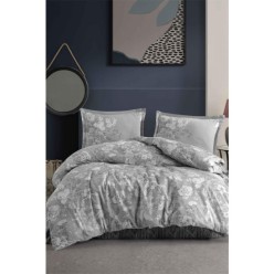 Clasy Ranforce %100 Pamuk Nevresim Takımı Çift Kişilik Destin V1 Gri