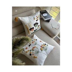 2 Adet Punch Nakışlı Dekoratif Kırlent Kılıfı – 43x43 cm