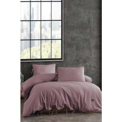 Elart Cool Gülkurusu Fitted Gofreli Nevresim Takımı Çift Kişilik