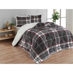 Merinos Comforter Anna 220x240 cm Çift Kişilik Yorgan Seti Gri