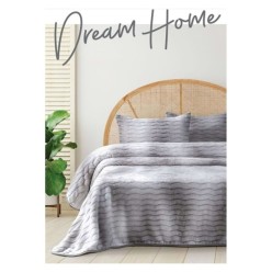 Merinos Dream Home Yumuşak Çift Kişilik Battaniye Seti (220x240) - Gri