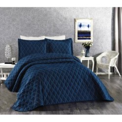 LALIDYA Çift Kişilik Yatak Örtüsü Nare Lacivert