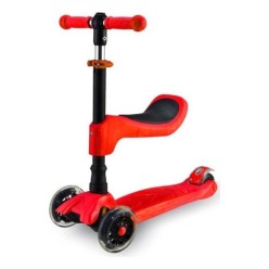 Babyhope 199 Oturaklı Işıklı 3 Tekerlekli Çocuk Scooter Kırmızı