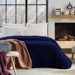 Özdilek Prestige Çift Kişilik Kutulu Battaniye Lacivert
