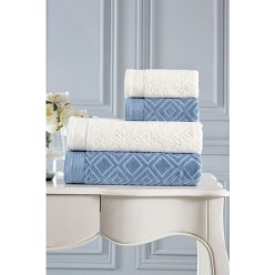 Özdilek Pastoral Best Set (Hamam Takımı) Krem-Lacivert