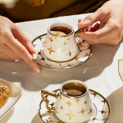 Tutku 6 Kişilik 12 Parça Porselen Kahve Fincan Takımı