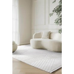 Cotton Halı Sidney SD01 Cream Pelüş Dokulu Salon Makine Halısı 100cm