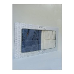 Özdilek Curve Aile Bornoz Seti - Krem İndigo