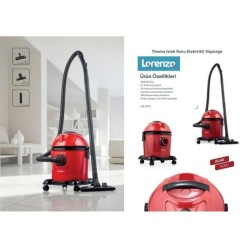 Lorenzo Thoma Islak Kuru Elektrikli Süpürge Kırmızı Siyah